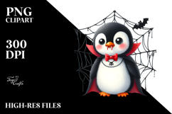 Cute Penguin with Spider Web | Clipart Product Image 2