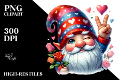 Winking Gnome Showing Heart Sign PNG Product Image 2
