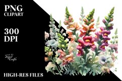 Watercolor Filled Large Snapdragon | Clipart Product Image 1