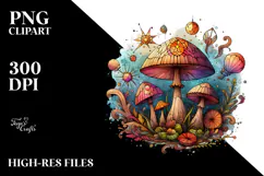 Magical Mushroom Watercolor, Transparent PNG Product Image 2