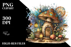 Magical Mushroom Watercolor, Transparent PNG Product Image 2