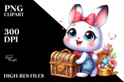 Cute Vibrant Baby Bunny PNG Product Image 2