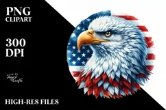 Patriotic Bald Eagle Watercolor | Summer Clipart Product Image 1