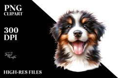 Watercolor Baby Bernese Mountain Dog, Vibrant PNG Product Image 2