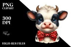 Expressive Baby Cow Design, Transparent PNG Product Image 2