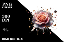 3D Rose Watercolor Splash PNG Product Image 2