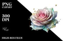 3D Rose Watercolor Splash PNG Product Image 2