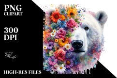 Vibrant Watercolor Polar Bear | Clipart Product Image 3