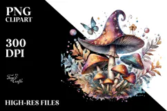 Magical Mushroom Watercolor, Transparent PNG Product Image 2