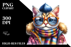 Goofy Baby Cat for Winter PNG Product Image 2