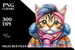 Goofy Baby Cat for Winter PNG Product Image 2