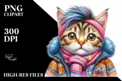 Goofy Baby Cat for Winter PNG Product Image 3