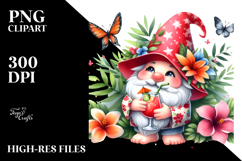 Whimsical Gnome Drinking a Cocktail PNG Product Image 2