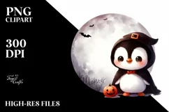 Cute Baby Penguin for Halloween PNG Product Image 1