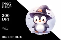 Cute Baby Penguin for Halloween PNG Product Image 1