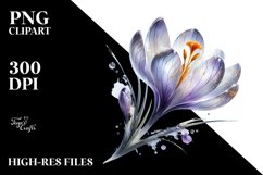 Shiny Crocus with Golden Insertions | Sublimation | Clipart Product Image 1