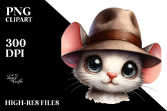 Mouse with Hat, Funny Expression PNG Product Image 2
