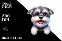 Watercolor Miniature Schnauzer | Sublimation | Clipart Product Image 1