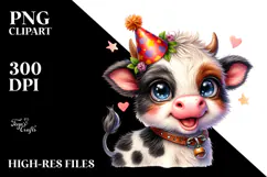 Cute Punk Cow, Transparent PNG Product Image 2