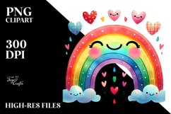 colorful Rainbow with Hearts, PNG Product Image 2