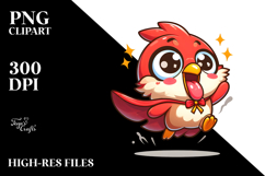 Excited Bird with Hero Cape, Vector Art Product Image 2
