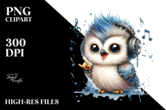 Energetic Baby Owl, Sublimation PNG Product Image 2