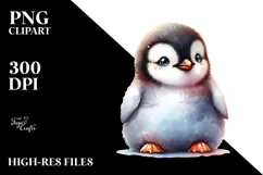 penguin,baby,penguin with big eyes,transparent background Product Image 2