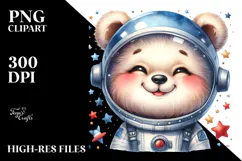 Goofy Baby Bear Astronaut, PNG Product Image 2