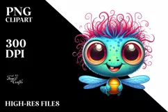 Cute Colorful Cartoon Baby Dragonfly | Sublimation | Clipart Product Image 3