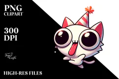 Exaggerated Cartoon Cat, Soft PNG Product Image 2