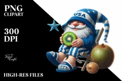 Detailed Digital Gnome with Kiwi | Sublimation | Clipart Product Image 3