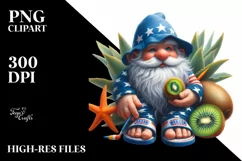 Detailed Digital Gnome with Kiwi | Sublimation | Clipart Product Image 1