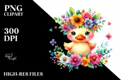 Watercolor Duck Portrait, Transparent PNG Product Image 1
