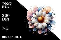 Glossy Daisy Abstract PNG Product Image 2