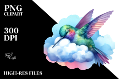 Vibrant Sleeping Hummingbird Clipart Product Image 2