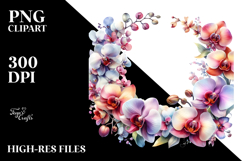 Orchid Floral Frame Illustration, High-Res PNG Product Image 2
