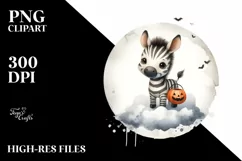 Cute Baby Zebra for Halloween PNG Product Image 3
