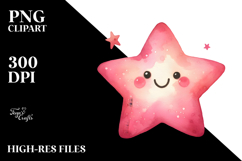 Pinkish Smiling Star PNG Product Image 2