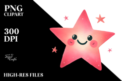 Pinkish Smiling Star PNG Product Image 2