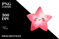Pinkish Smiling Star PNG Product Image 2