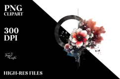 Flower Made of Splashes Skull PNG Product Image 2