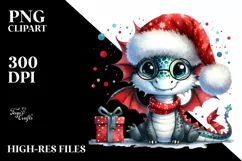 Goofy Dragon with Santa Hat, High-Res PNG Product Image 2