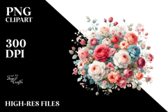 Colorful Small Red Roses PNG Product Image 2