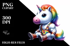Baby Unicorn Wrestler's Singlet PNG Product Image 3