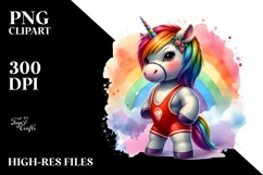 Baby Unicorn Wrestler's Singlet PNG Product Image 1