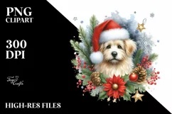 Simple Watercolor Christmass Dog PNG Product Image 1