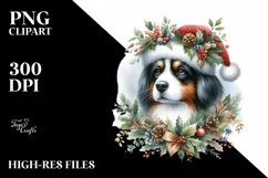 Simple Watercolor Christmass Dog PNG Product Image 1