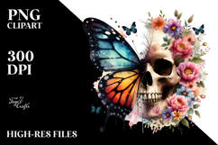 Butterfly Made of Splashes Skull PNG Product Image 2