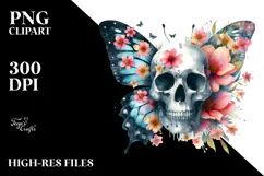 Butterfly Made of Splashes Skull PNG Product Image 2