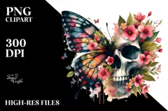 Grungy Spring Butterfly PNG Product Image 2